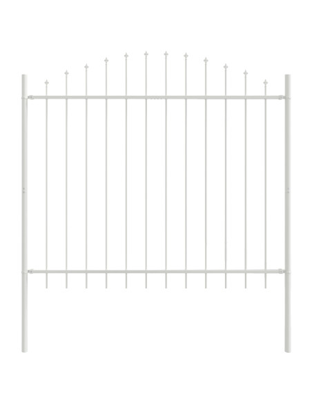 Recinzione da Giardino  con Parte Superiore ad Arco Bianca 3,4x1,5 m in Acciaio