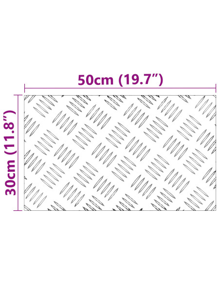 Pannelli in Alluminio a Rombo 4 pz Antiscivolo 50x30 cm