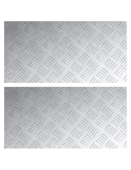 Piaste in Alluminio a Scacchi 2 pz Antiscivolo 60x30 cm