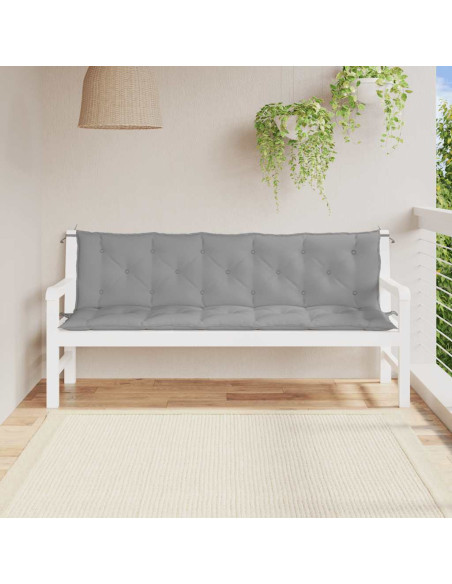 Cuscini Panca da Giardino 2pz Grigi 180x50x7cm Tessuto Oxford