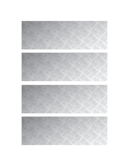 Piastra in alluminio a scacchi 4 pezzi Antiscivolo 90x30 cm
