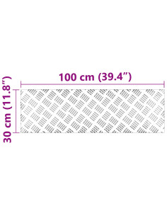 Gradini per Scale 4 pcs Argento 100 x 30 cm Alluminio