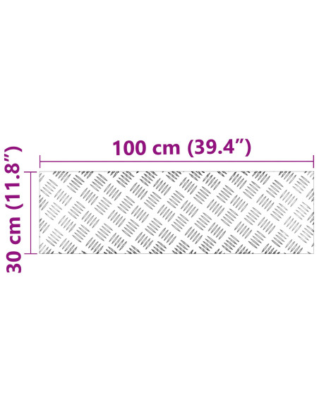 Gradini per Scale 2 pcs Argento 100 x 30 cm Alluminio