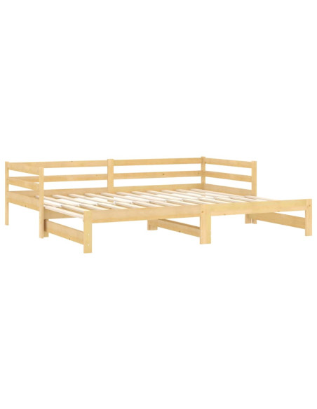 Dormeuse Estraibile 2x(90x200) cm in Legno Massello di Pino