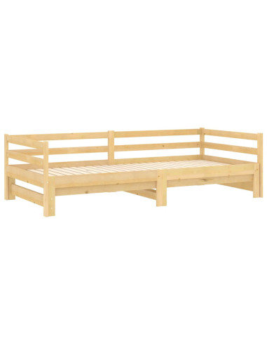 Dormeuse Estraibile 2x(90x200) cm in Legno Massello di Pino