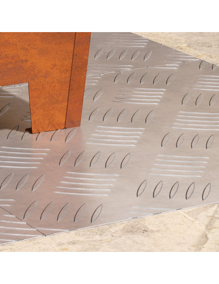 Gradini per Scale Quadrato 4 pcs Argento 40 x 40 cm Alluminio