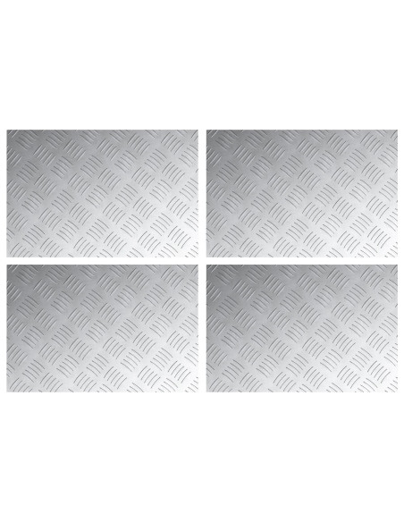 Gradini per Scale 4 pcs Argento 60 x 40 cm Alluminio