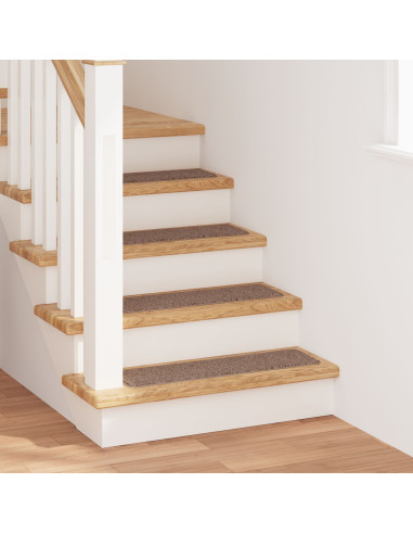 Tappetini Antiscivolo per Scale 15 pcs Marrone 75 x 20 cm PP