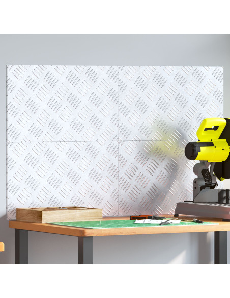 Pannelli in Alluminio a Rombo 4 pz Antiscivolo 50x30 cm