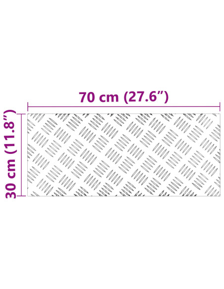 Pannelli in Alluminio Antiscivolo 2 pz 70x30 cm
