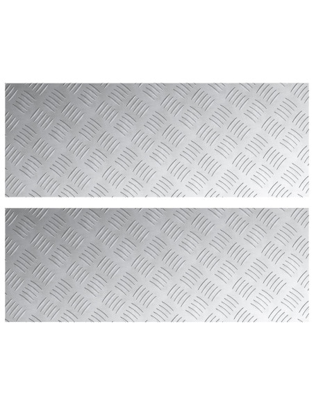 Piaste in Alluminio con Motivo a Diamante 2 pezzi Antiscivolo 80x30 cm