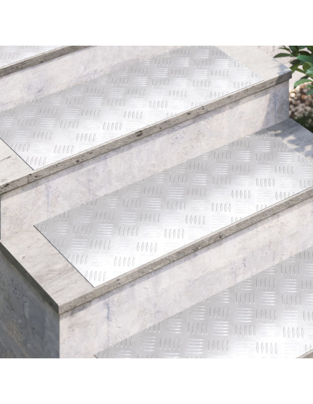 Piastre in Alluminio a Motivo Quadrato 4 pz Antiscivolo 80x30 cm