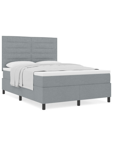 Letto a molle con materasso Grigio chiaro 160 x 200 cm Tessuto