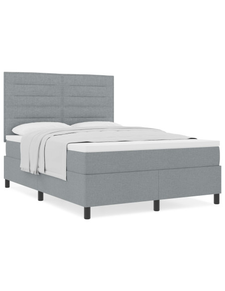 Letto a molle con materasso Grigio chiaro 160 x 200 cm Tessuto