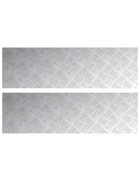 Pannelli in Alluminio a Scacchi 2 pcs Antiscivolo 100x30 cm