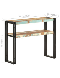 Tavolo Consolle 90x30x75 cm in Legno Massello di Recupero