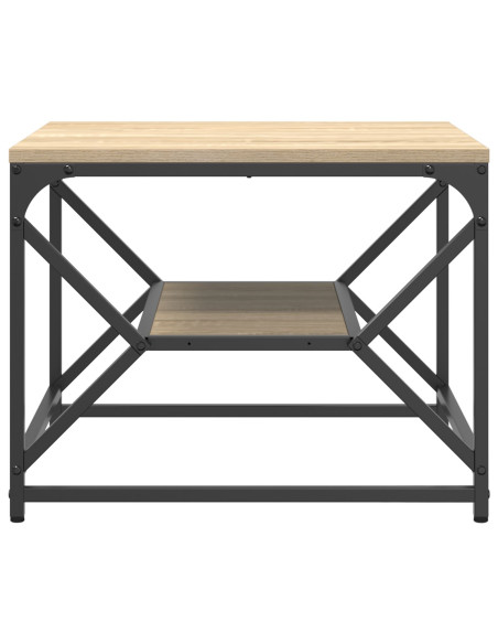 Tavolino da Caffè con Ripiano in Rovere di Sonoma – 51x50x40 cm – Realizzato in Legno Ingegnerizzato
