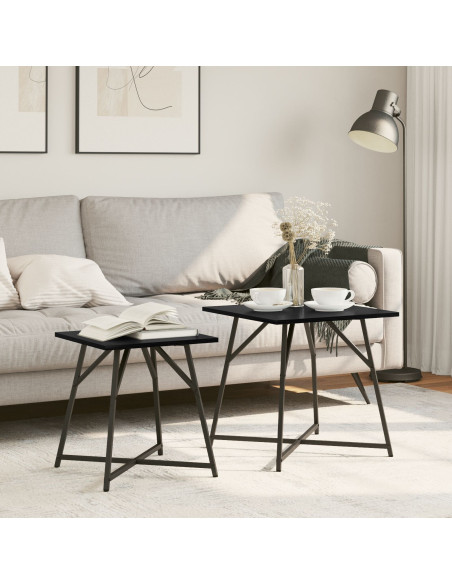 Set tavolini 2 pcs Rovere Nero