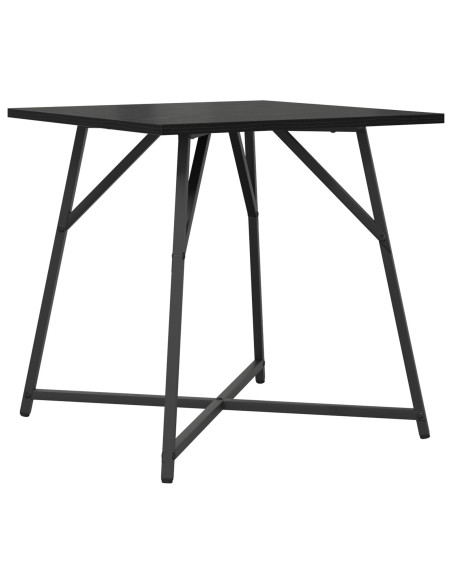 Tavolino  2 pezzi Nero Rovere in Legno Ingegnerizzato e Metallo
