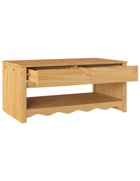 Tavolino da caffè ""DRAMMEN"" 99x55x45 cm in legno massello di pino