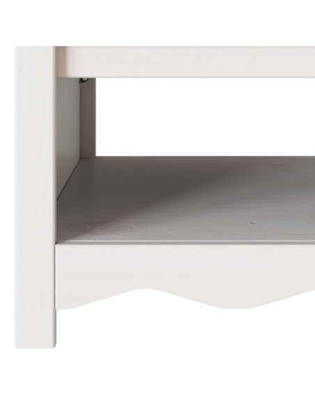 Tavolino da caffè ""DRAMMEN"" Bianco 99x55x45 cm in Legno di Pino