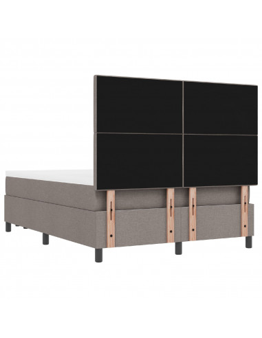Letto con Box Spring e Materasso Taupe 160x200 cm Tessuto