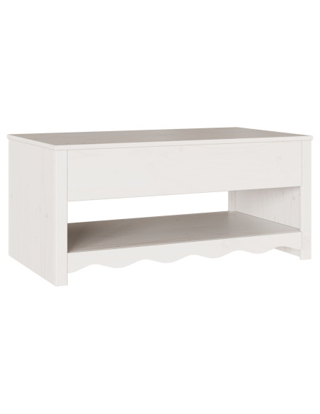 Tavolino da caffè ""DRAMMEN"" Bianco 99x55x45 cm in Legno di Pino