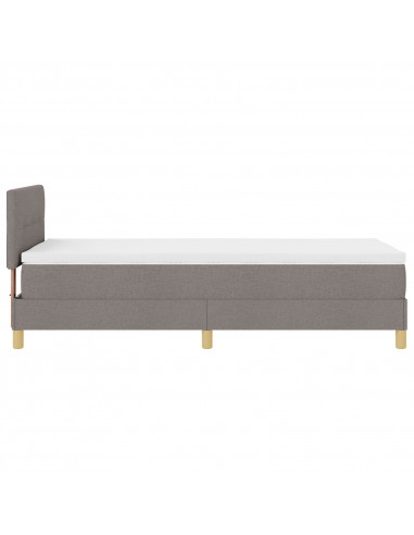 Letto con Box Spring e Materasso Tortora 100x200 cm Tessuto