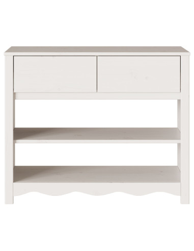 Tavolo consolle Drammen Bianco 89,5 x 37 x 73 cm Pino massello