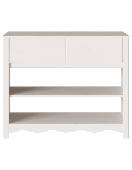 Tavolo Consolle ""DRAMMEN"" Bianco 89,5x37x73 cm Legno Massello Pino