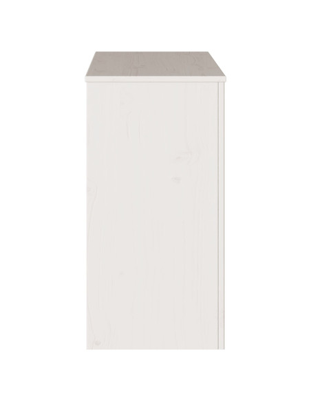 Tavolo Consolle ""DRAMMEN"" Bianco 89,5x37x73 cm Legno Massello Pino