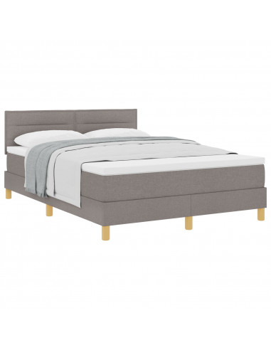 Letto con Sommier e Materasso Tortora 140x200 cm Tessuto