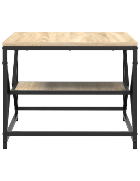 Tavolino da Caffè con Ripiano in Rovere di Sonoma – 51x50x40 cm – Realizzato in Legno Ingegnerizzato