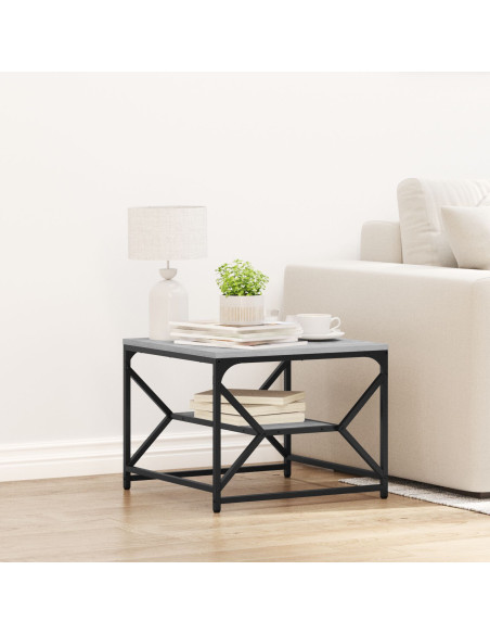 Tavolino da Caffè  con Ripiano - Grigio Sonoma - 51x50x40 cm - Fatto in Legno Ingegnerizzato