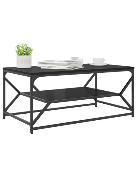 Tavolino da caffè  con ripiano in rovere nero 90x50x40 cm