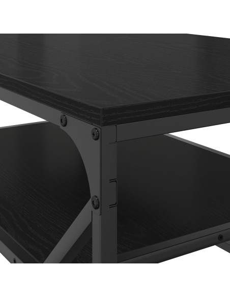 Tavolino da caffè  con ripiano in rovere nero 90x50x40 cm