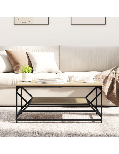 Tavolino da caffè con ripiano Rovere Sonoma 90x50x40 cm Legno ingegnerizzato