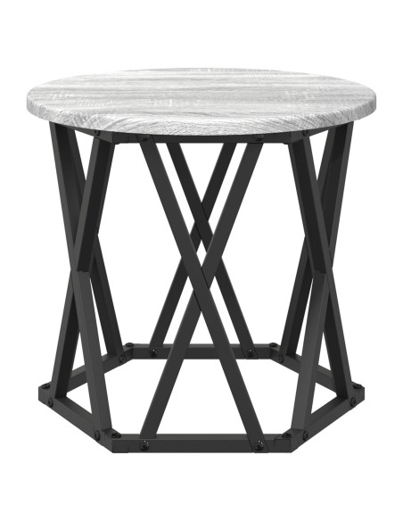 Set di Tavolini Impilabili 3 pcs Grigio Sonoma Legno Ingegnerizzato