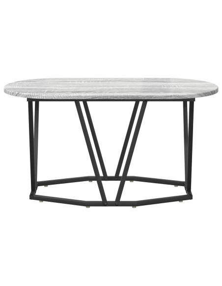Tavolino da Caffè Grigio Sonoma  - 80x40x40.5 cm, Realizzato in Legno ingegnerizzato e Metallo
