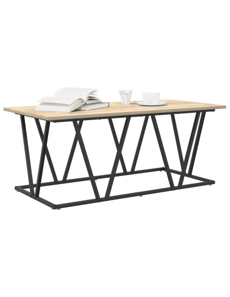 Tavolino da caffè  Rovere Sonoma 100x50x40 cm in Legno Ingenerizzato e Metallo