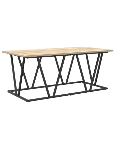 Tavolino da caffè  Rovere Sonoma 100x50x40 cm in Legno Ingenerizzato e Metallo