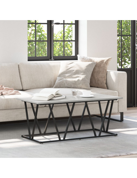 Tavolino da caffè Grigio Sonoma  100x50x40 cm in legno ingegnerizzato e metallo
