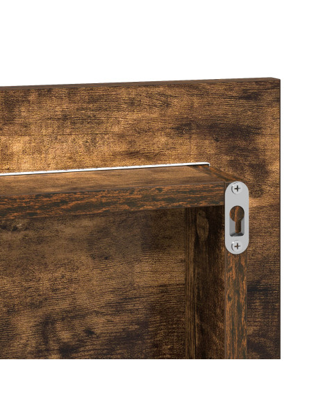 Armadio Specchio da Bagno  con Luce LED Rovere Affumicato 80x37 cm