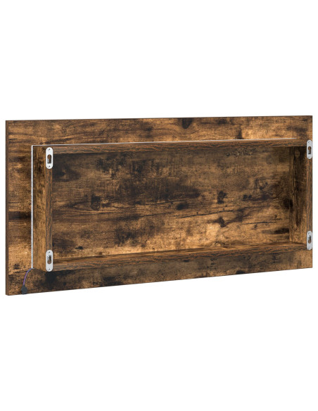 Armadio Specchio da Bagno  con Luce LED Rovere Affumicato 80x37 cm