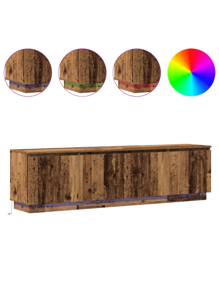 Mobile TV  con LED Legno Vecchio 180x38x49 cm Legno ingegnerizzato