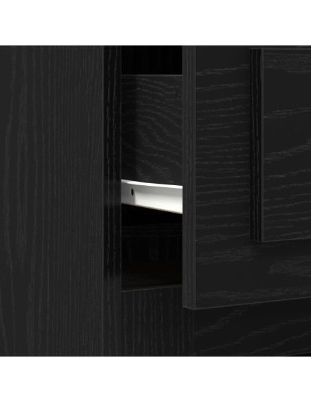 Scrivania  con spazio di stoccaggio Rovere Nero 50x115x75 cm Legno ingegnerizzato