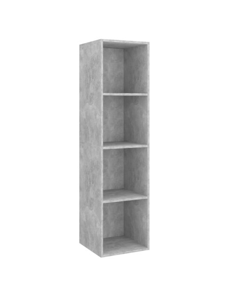 Mobile TV a Parete 4 pz Grigio Cemento in Legno Multistrato