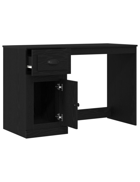 Scrivania  con spazio di stoccaggio Rovere Nero 50x115x75 cm Legno ingegnerizzato