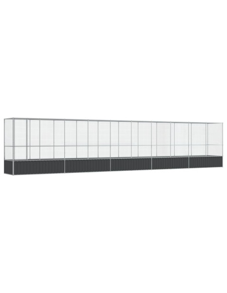 Voliera con Estensione Argento 1042,5x107x212 cm in Acciaio