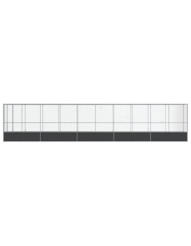 Voliera con Estensione Argento 1042,5x107x212 cm in Acciaio